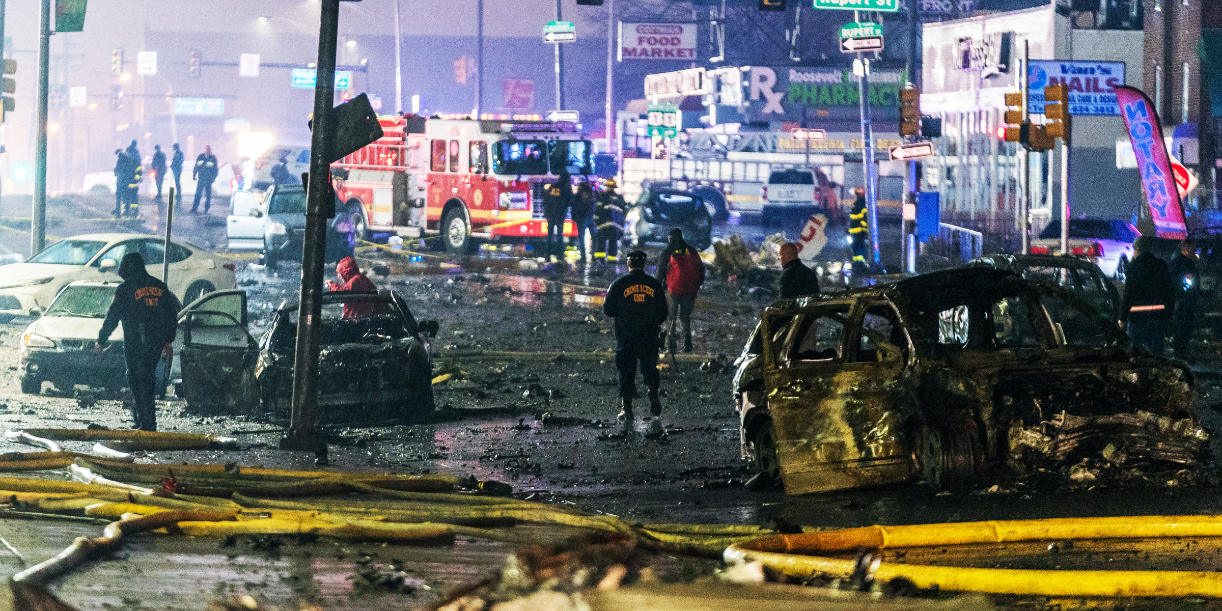 The Philadelphia plane crash site. | Source: Getty Images