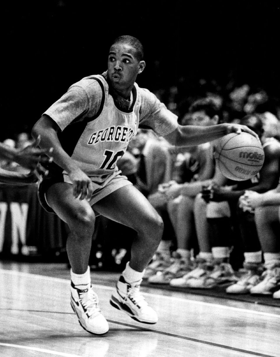 David Edwards #10 of the Georgetown Hoyas circa 1989. | Source: Getty Images