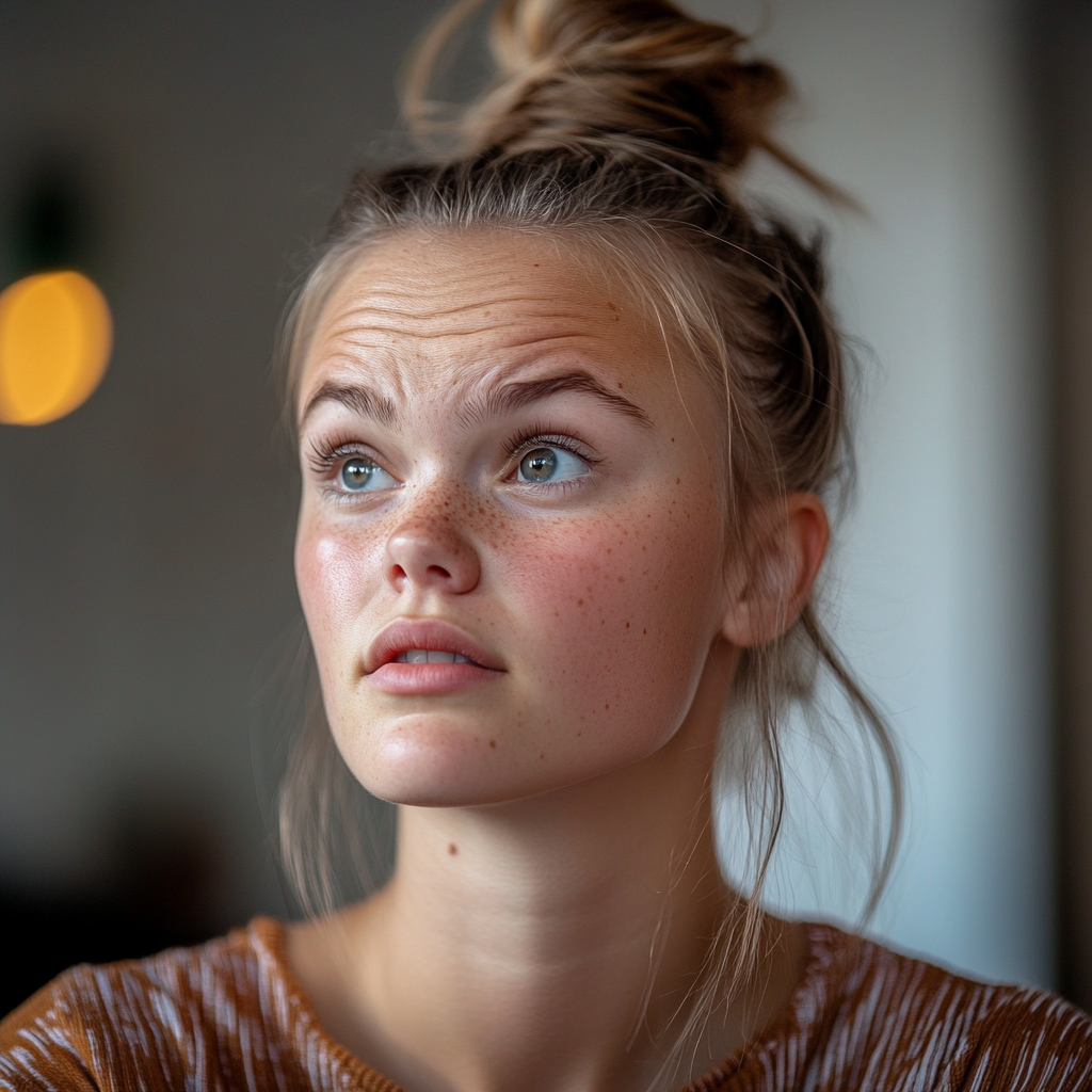 A young woman looking at someone | Source: Midjourney