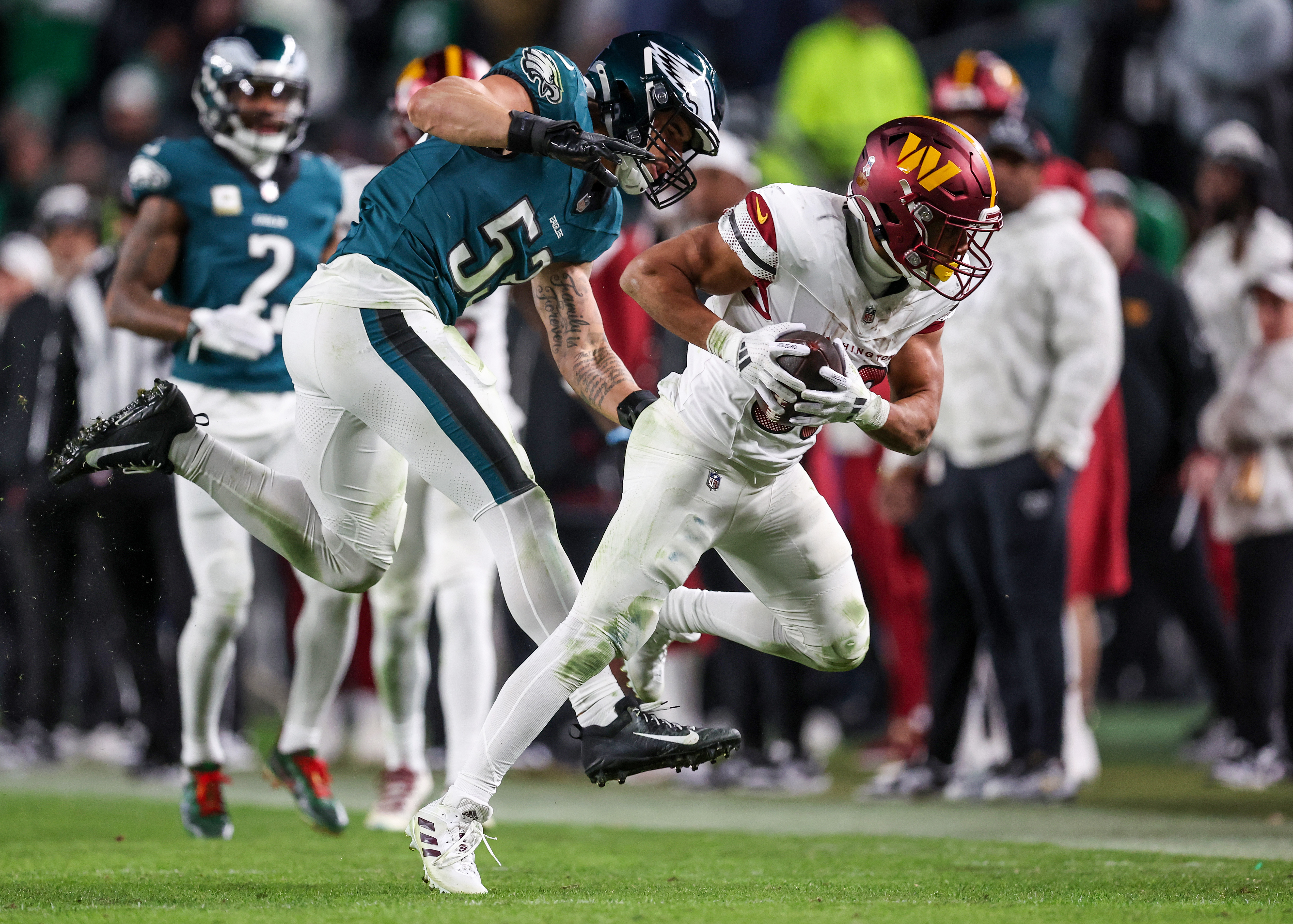 Washington Commanders vs. the Philadelphia Eagles. | Source: Getty Images