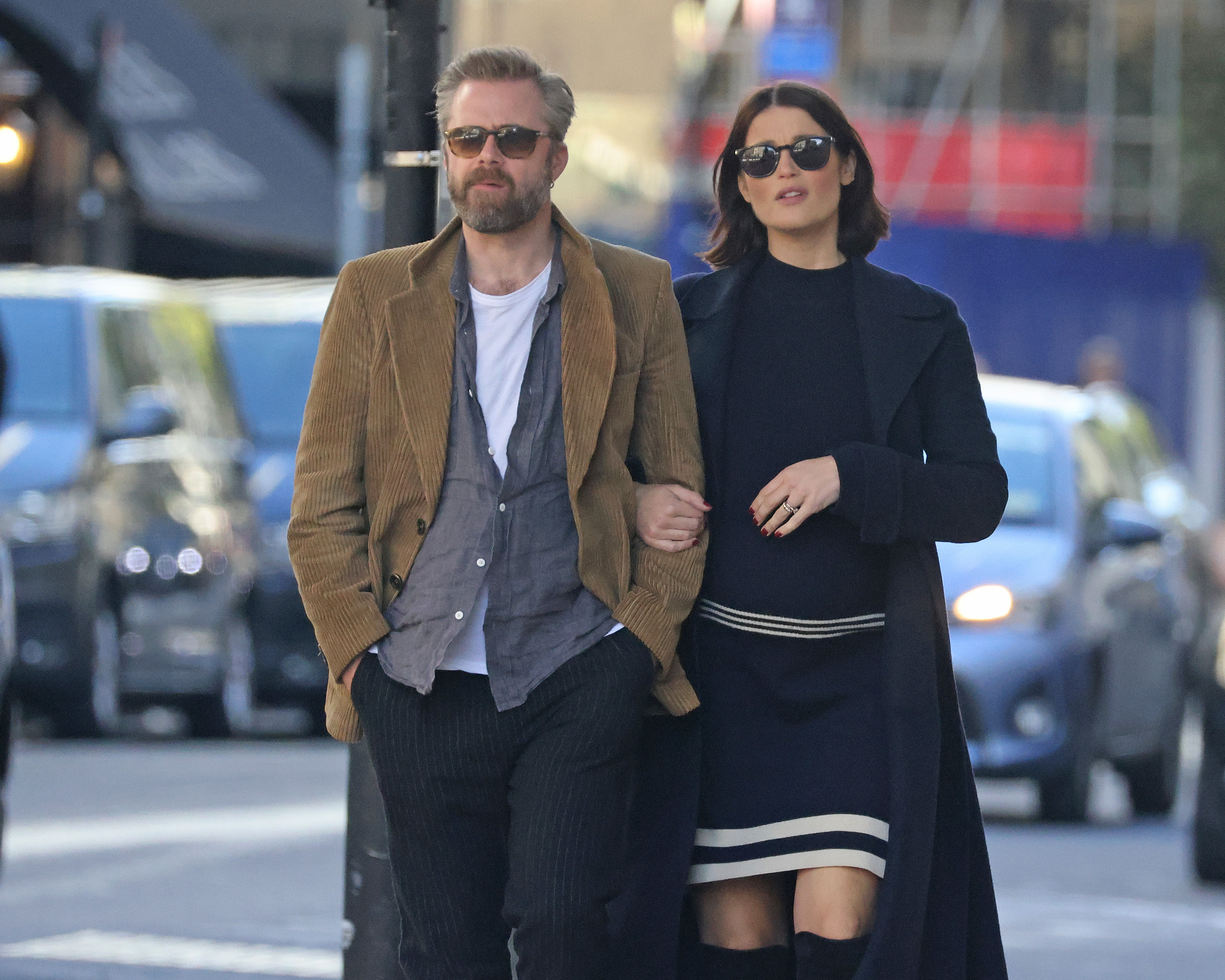 Gemma Arterton and Rory Keenan seen walking through Covent Garden on November 4, 2022, in London, England. | Source: Getty Images.