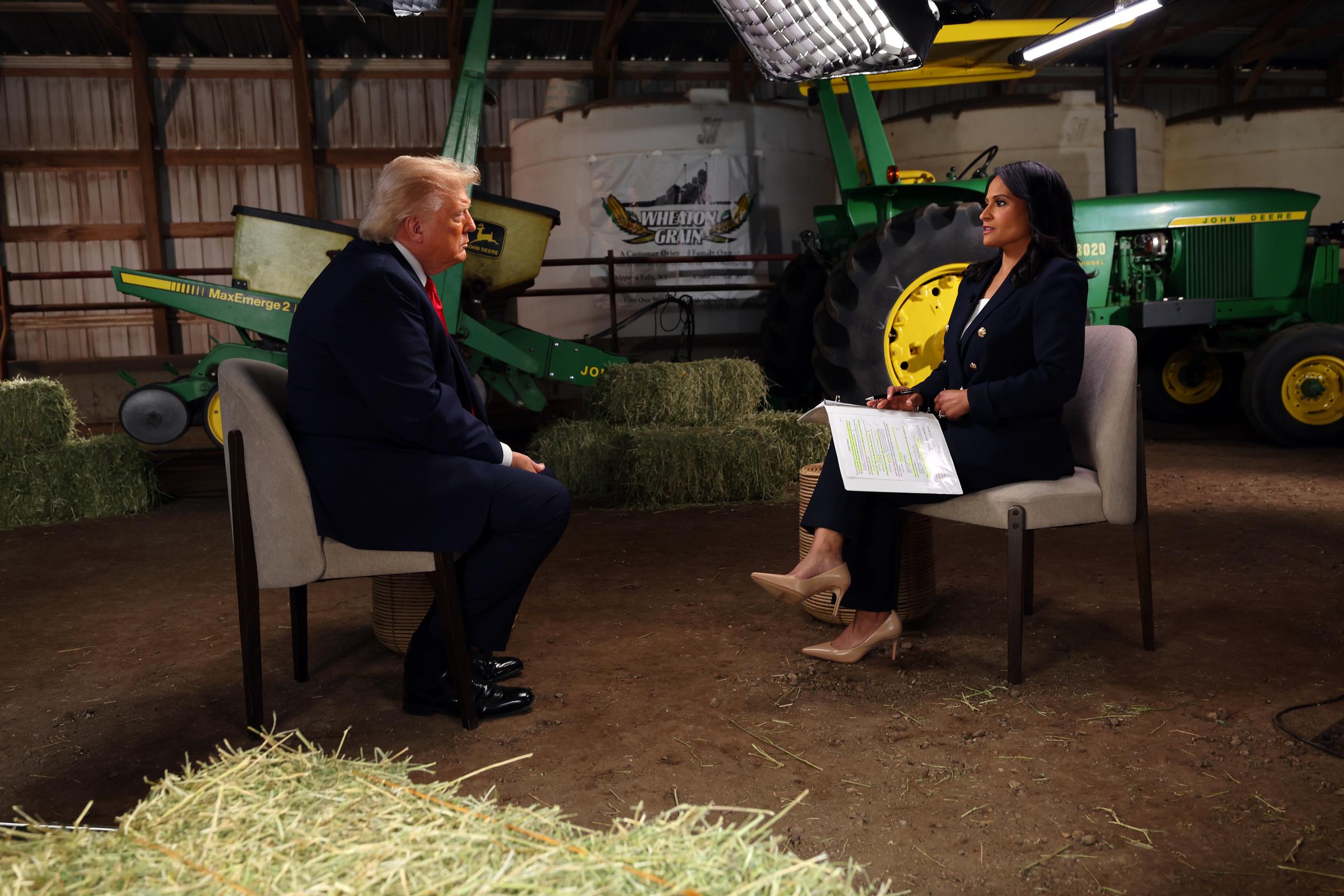 President Donald Trump speaks with NBC News moderator Kristen Welker during an interview for "Meet the Press." Trump said his final phone call with Graham came just hours before the senator's death and that Graham had only mentioned feeling tired. | Source: Getty Images