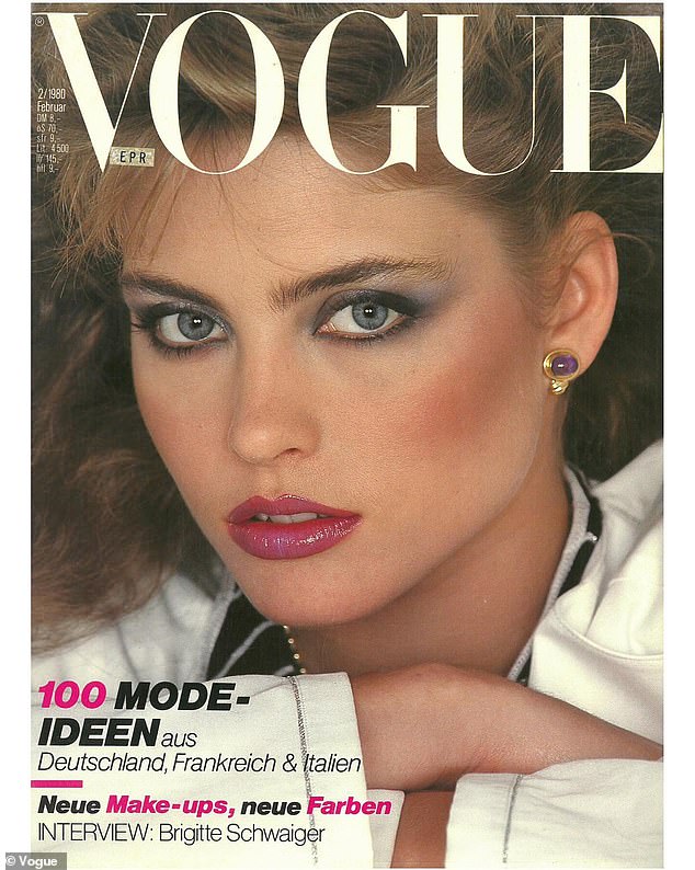 She also wrote over a photo: 'Age is inevitable. I believe we need to let go of what we can’t control and be at peace with it. I’m a big believer that beauty comes from within, from a sense of peace acceptance, and knowing you’re a worthy person.' Kim on the cover of Vogue EPR in 1980