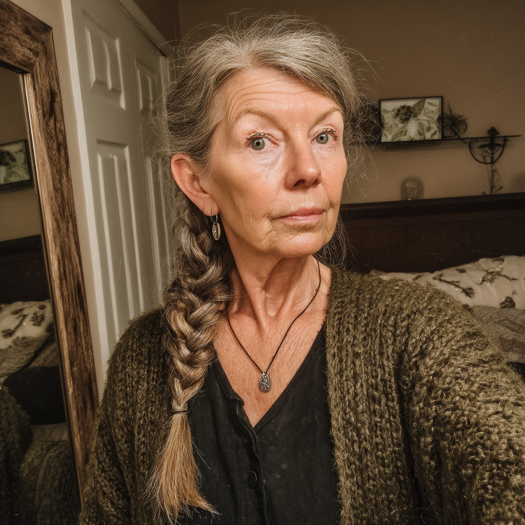 An older woman standing in a bedroom | Source: Midjourney