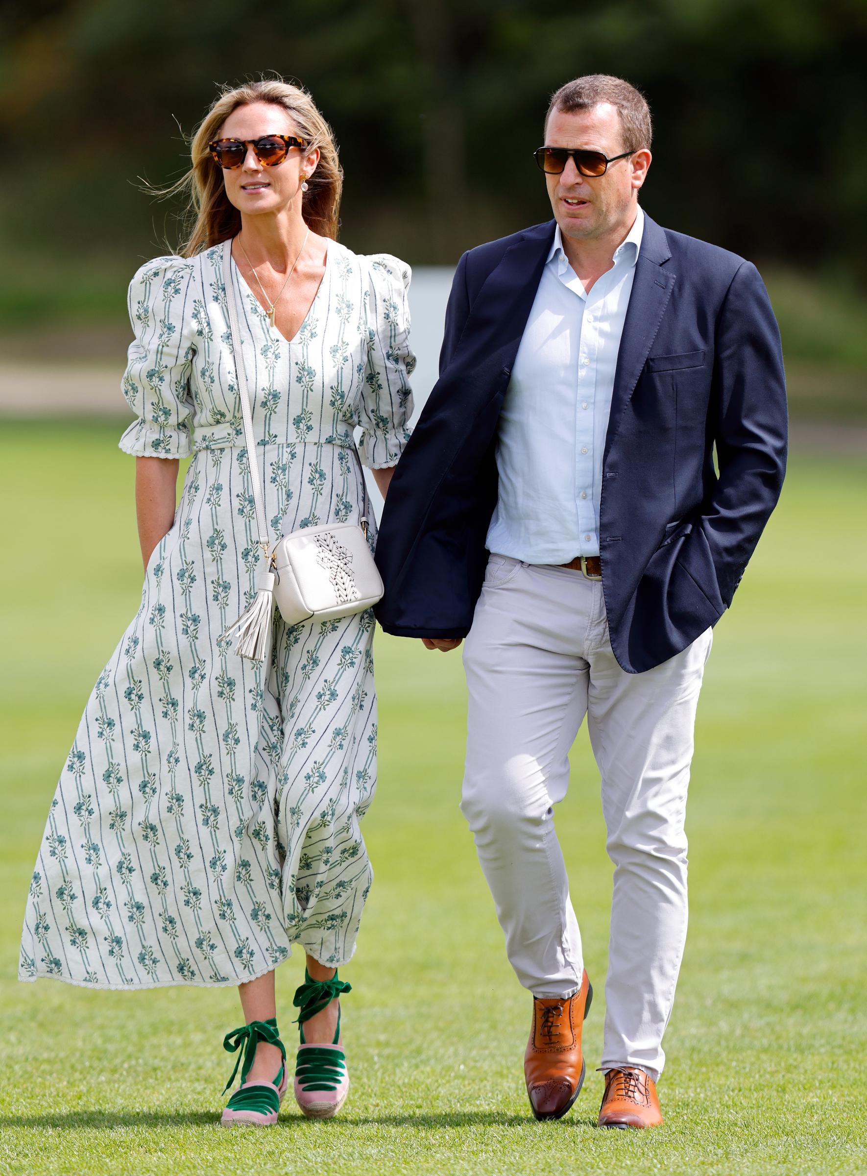 Harriet Sperling and Peter Phillips attend the Out-Sourcing Inc. Royal Charity Polo Cup 2024 at The Castle Ground, Guards Polo Club, Flemish Farm on July 12 in Windsor, England. | Source: Getty Images