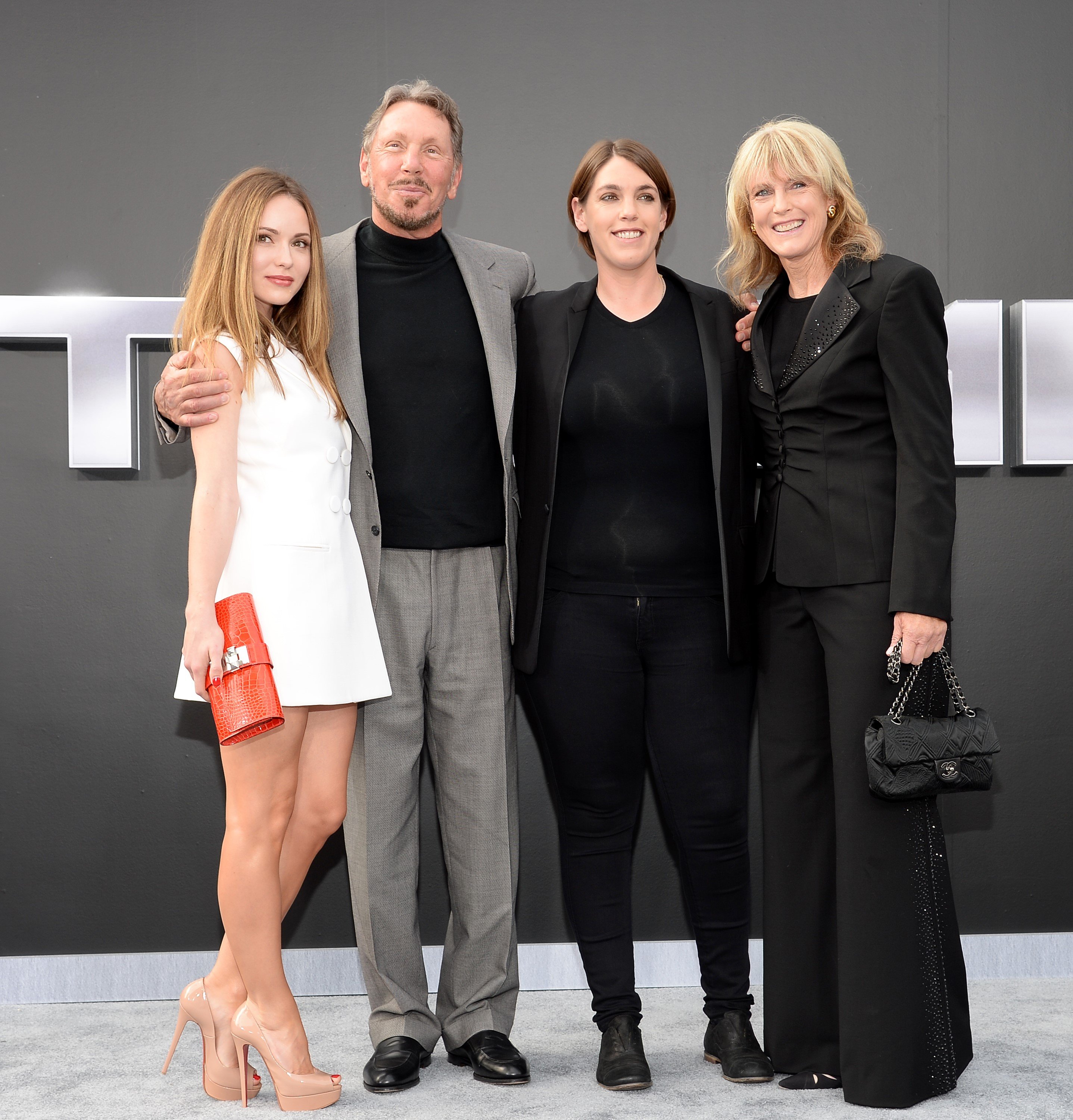 Nikita Kahn, Larry Ellison, Megan Ellison and Barbara Boothe arrive at the premiere of Paramount Pictures' "Terminator Genisys" at Dolby Theatre on June 28, 2015 in Hollywood, California | Source: Getty Images