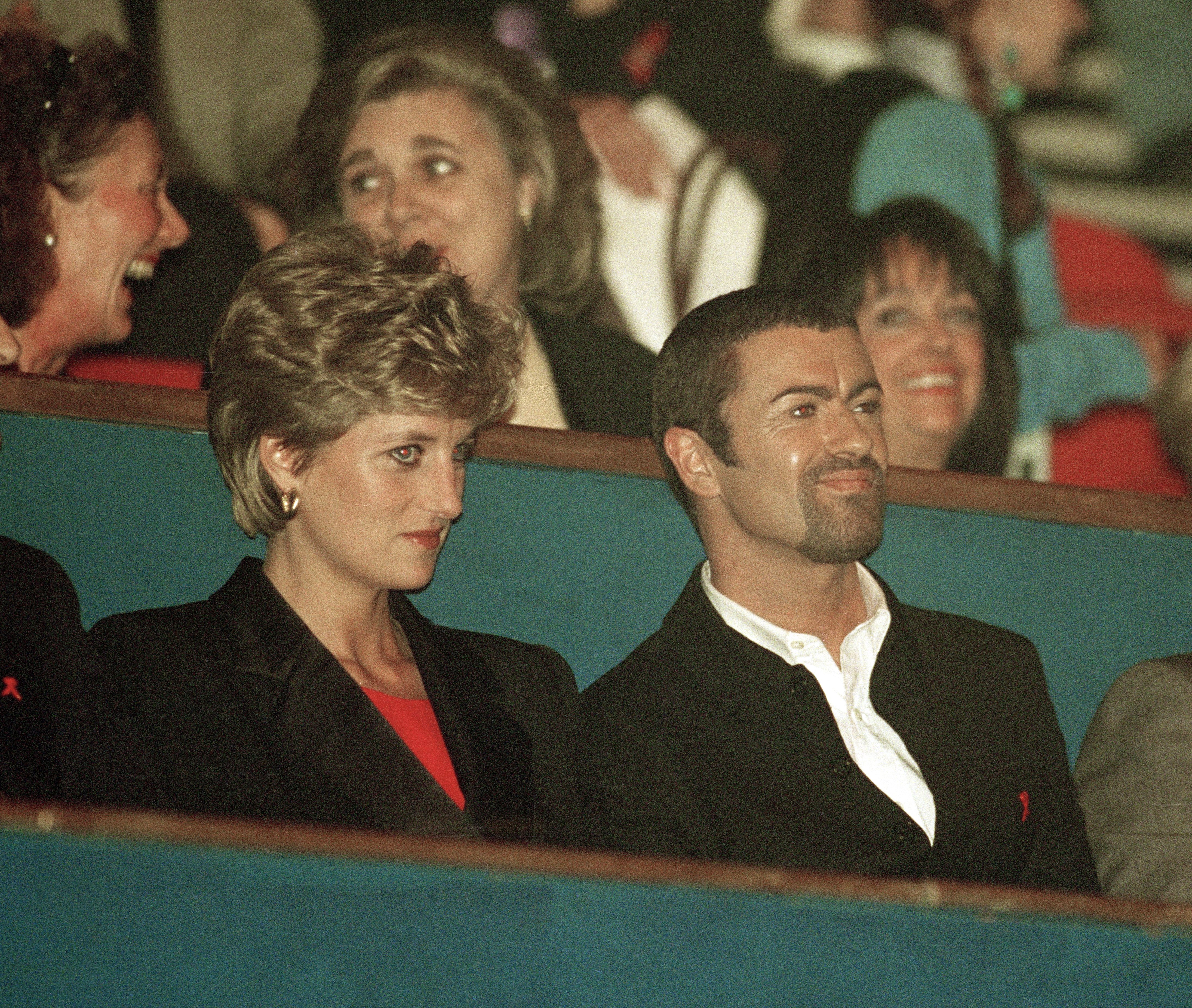 Princess Diana and George Michael attending "A Concert of Hope", a benefit concert on World AIDS Day at Wembley Arena in London, England on 1 December, 1994 | Source: Getty Images