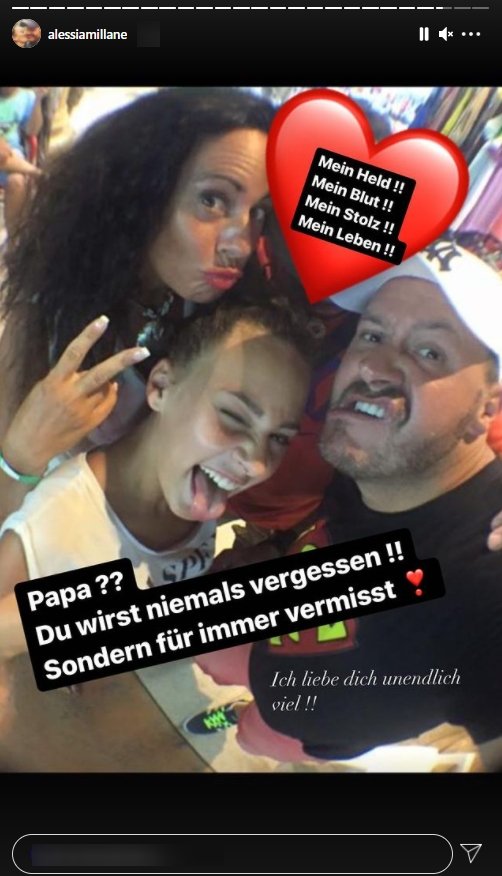 Screenshot der Instagram-Story von Willi Herren's Tochter Alessia | Quelle: Instagram/alessiamillane