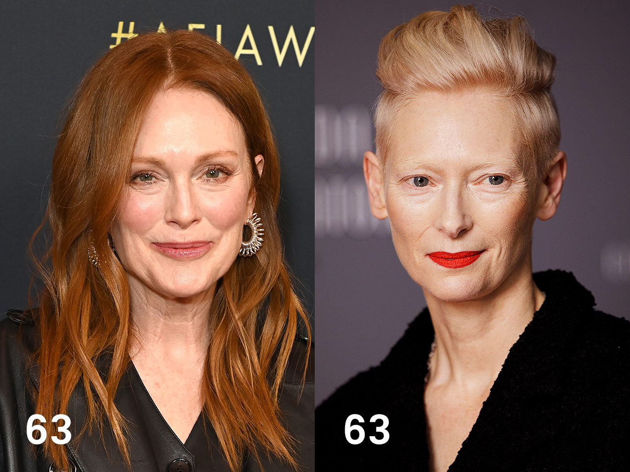 Julianne Moore in  2024 | Tilda Swinton in 2023 | Source: Getty Images