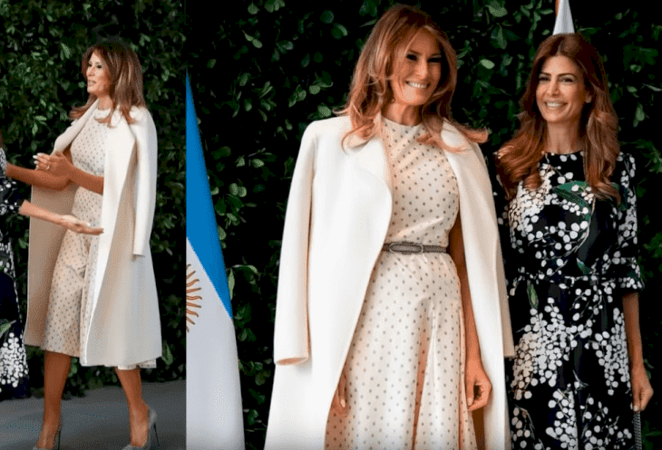 Melanie TRump dans une robe cintrée. | Source : YouTube/ TV News 24h