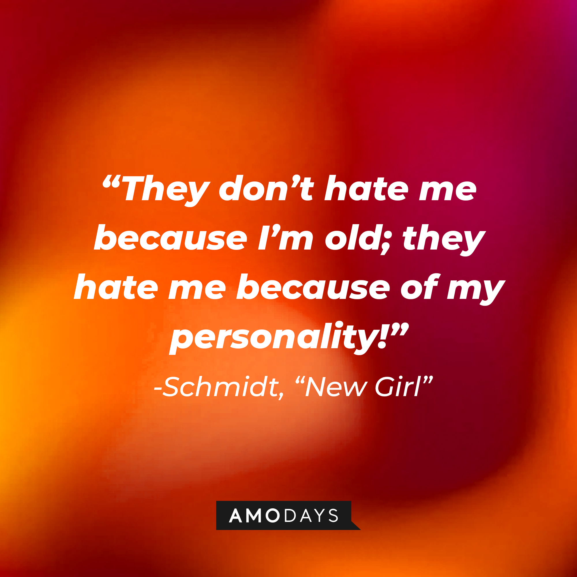 Schmidt's quote: “They don’t hate me because I’m old; they hate me because of my personality!” | Source: Amodays