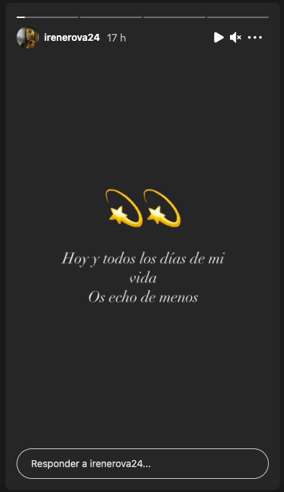 Mensaje de Irene a sus papás. | Foto: Instagram/irenerova24