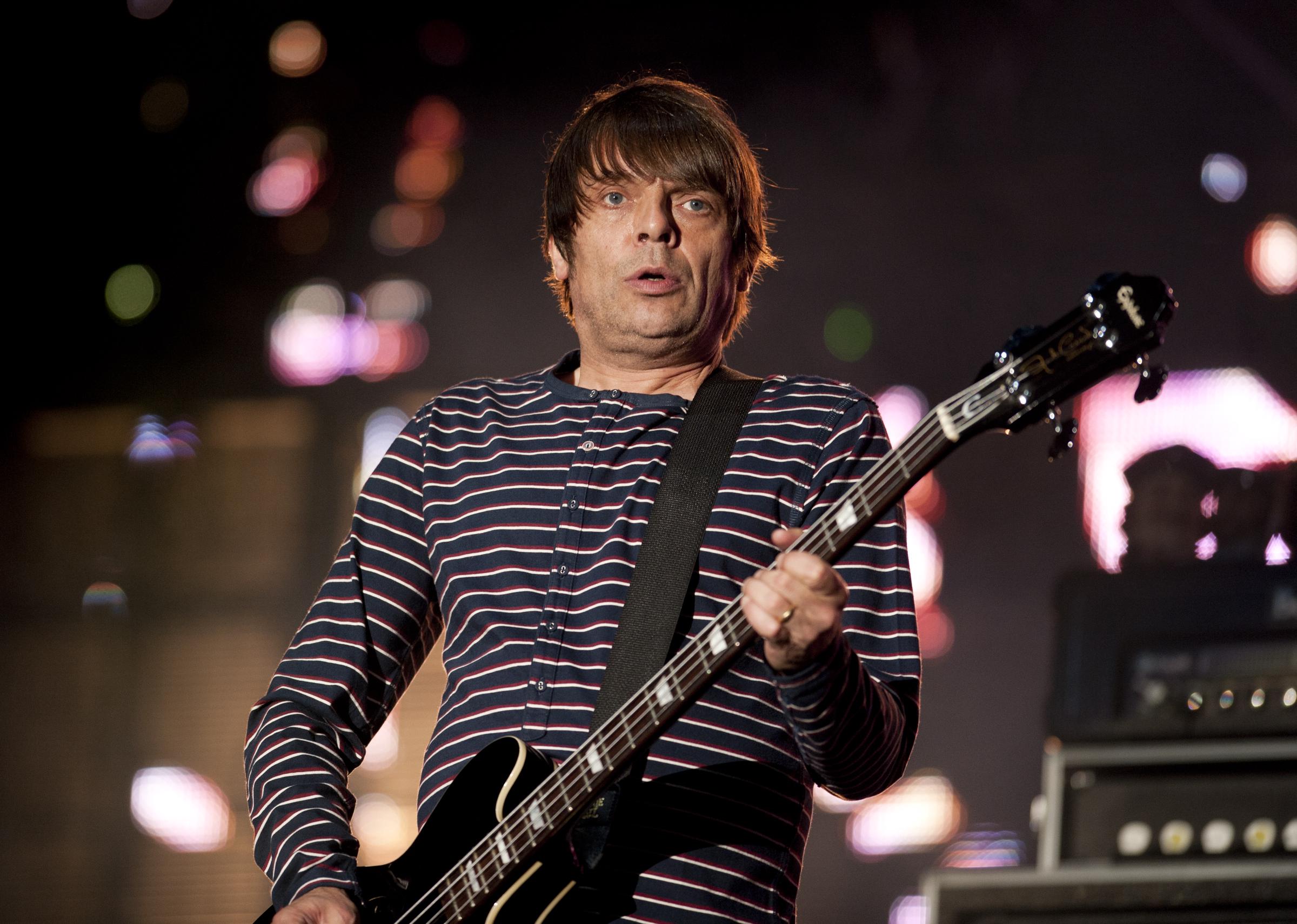 Gary "Mani" Mounfield performs during T in the Park Festival on July 7, 2012, in Kinross, United Kingdom. | Source: Getty Images