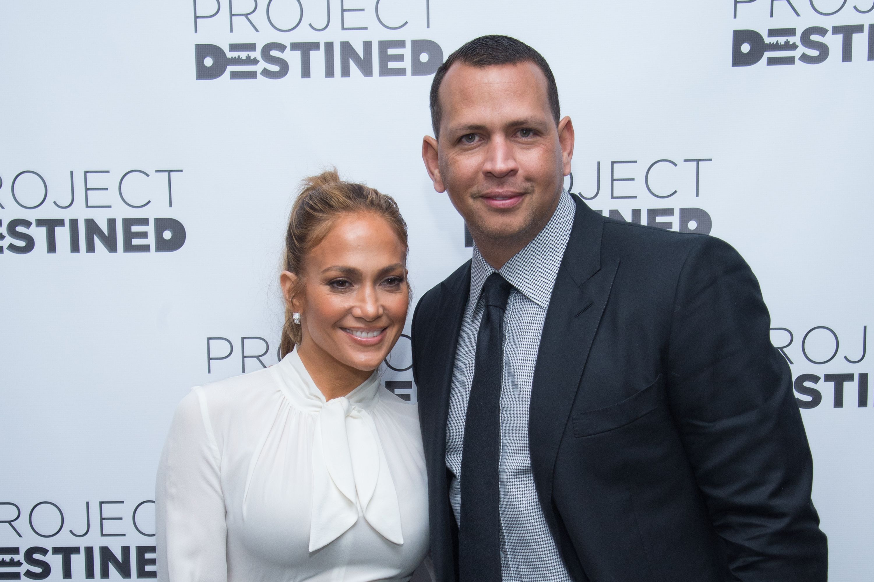 Jennifer Lopez and Alex Rodriguez at "Project Destined" Yankees Shark Tank Presentations at Yankee Stadium on March 4, 2018 in New York City | Photo: Getty Images