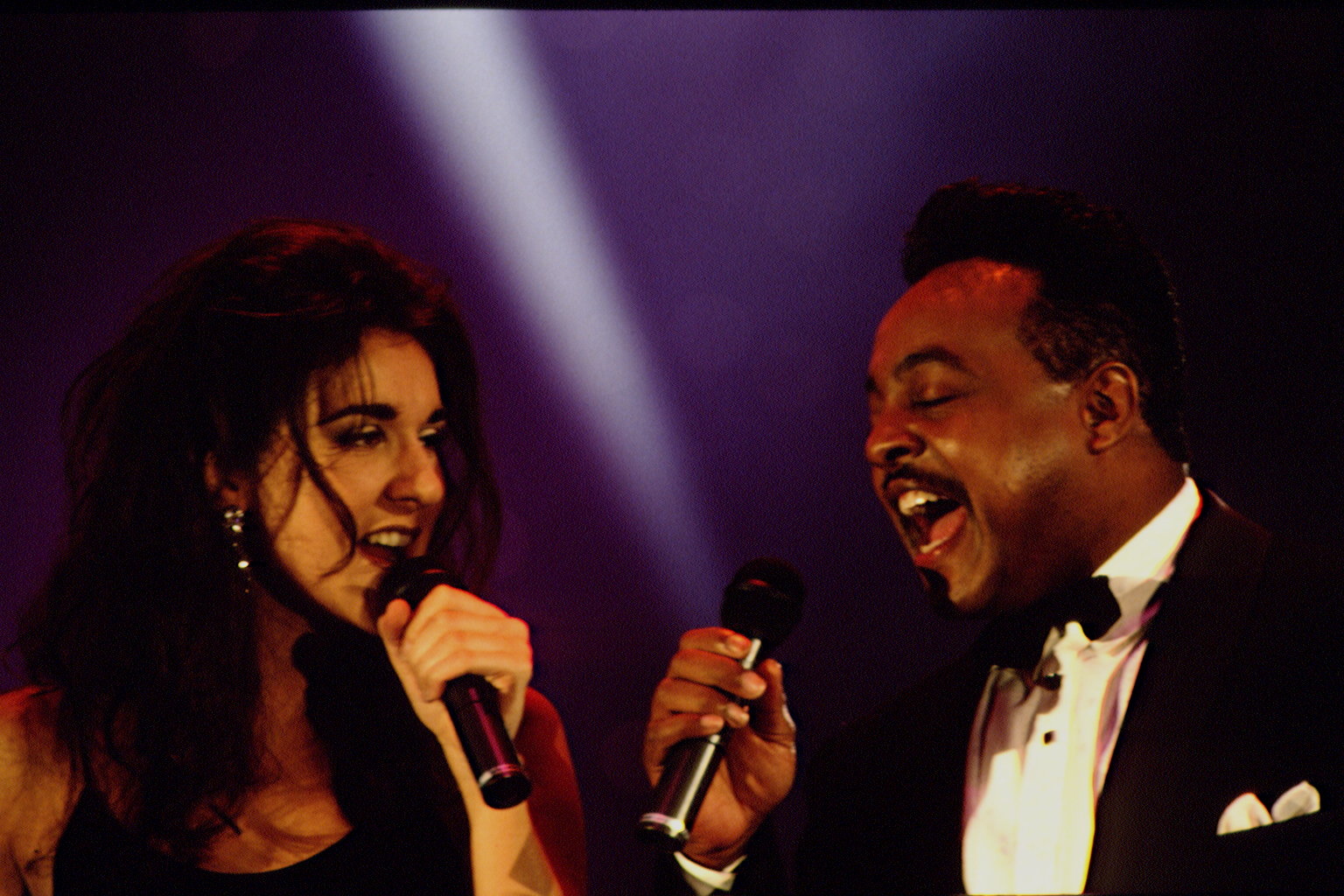 Celine Dion and Peabo Bryson attend the World Music Awards ceremony in Monaco, on May 14, 1992 | Source: Getty Images