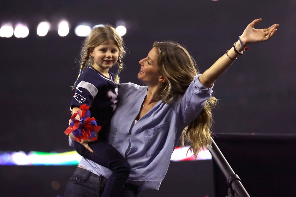 Gisele Bundchen celebrates with daughter Vivian Brady after the New England Patriots defeated the Atlanta Falcons during Super Bowl 51 | Getty Images