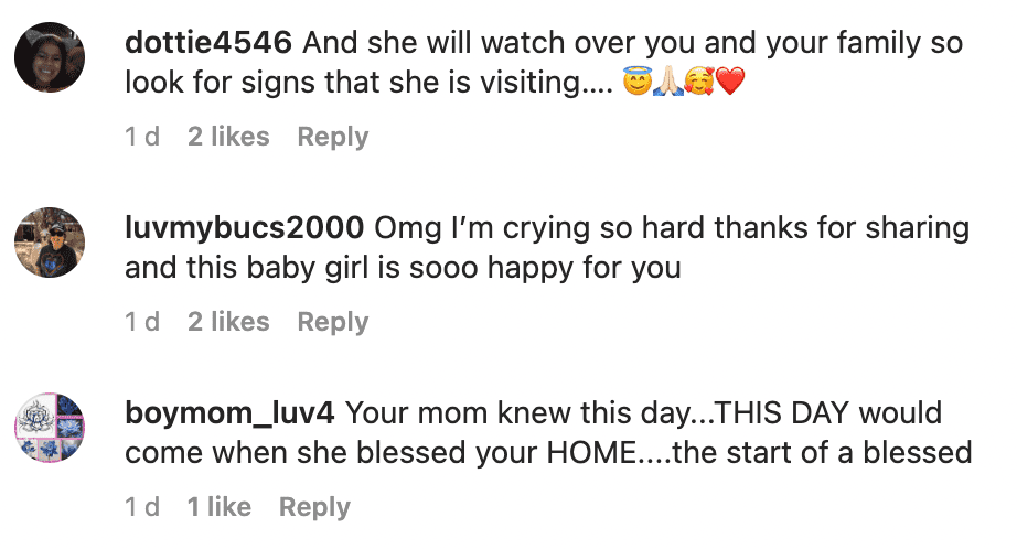 Fan comments on Shemar Moore's video Instagram post about his late mother, Marylin Joan Wilson-Moore, and daughter, Frankie Melelina Kapule Moore, on January 27, 2023 | Source: Instagram/shemarfmoore