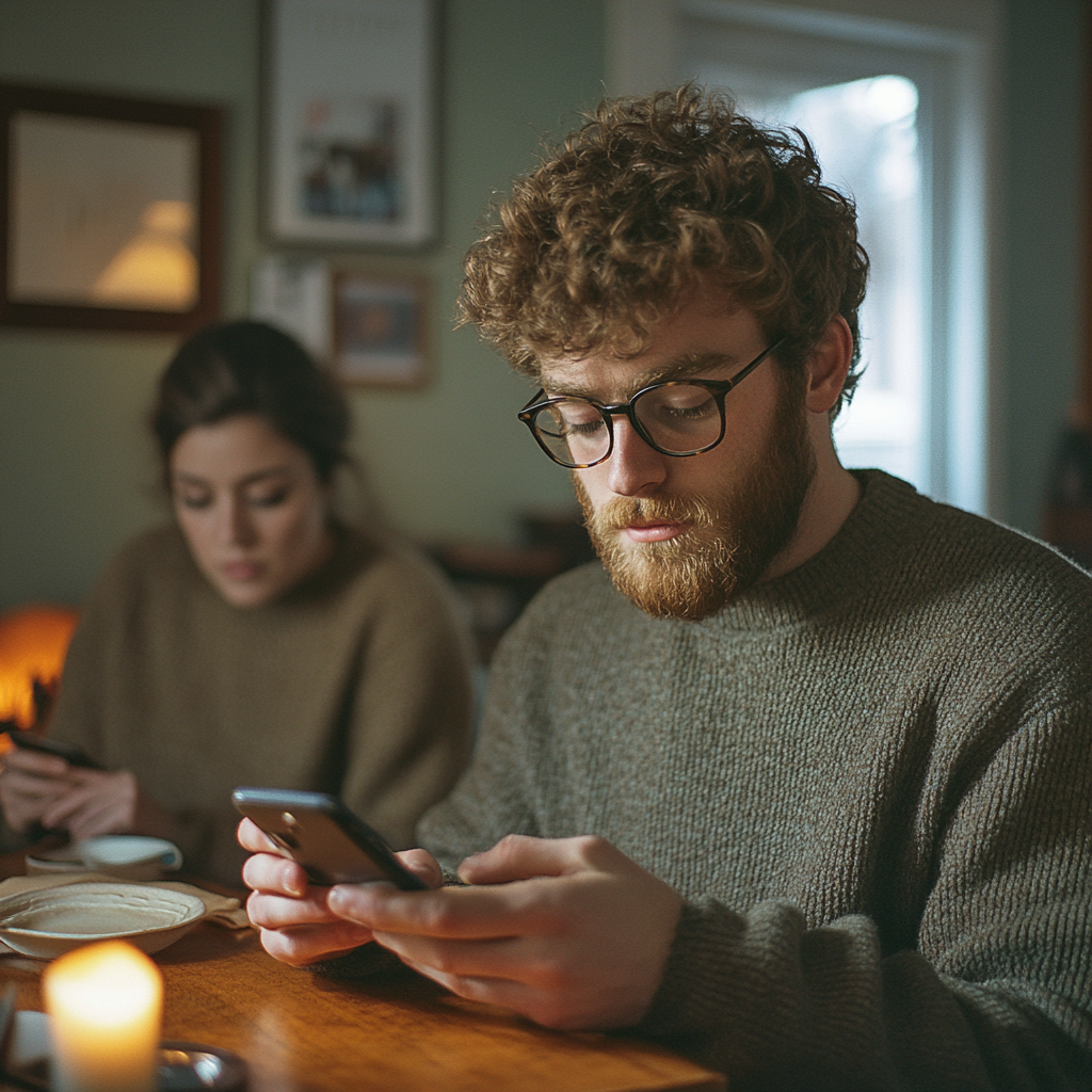 A man texting | Source: Midjourney