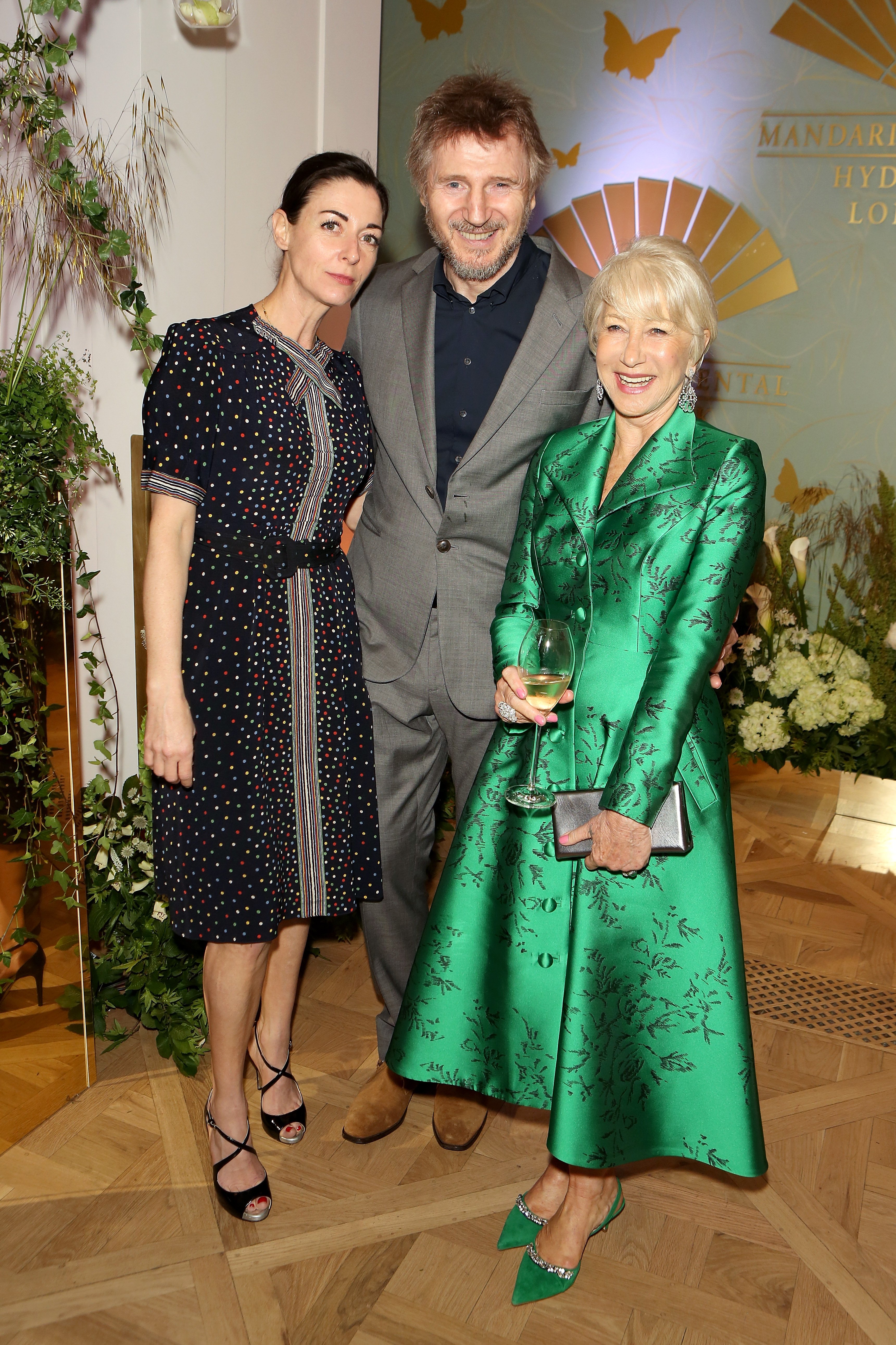 Mary McCartney, Liam Neeson and Dame Helen Mirren attend the Reinvented and Reimagined Mandarin Oriental Hyde Park, London relaunch party on June 11, 2019. | Source: Getty Images