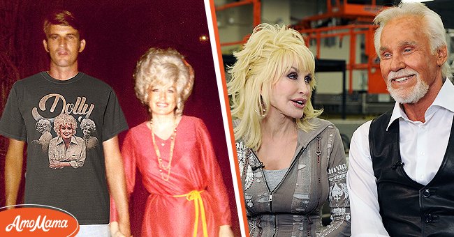 Kenny Rogers and Dolly Parton at a young age [left], Dolly Parton and Honoree Kenny Rogers Backstage at the Kenny Rogers: The First 50 Years show at the MGM Grand at Foxwoods on April 10, 2010 [right] | Photo: Getty Images   twitter.com/DollyParton 