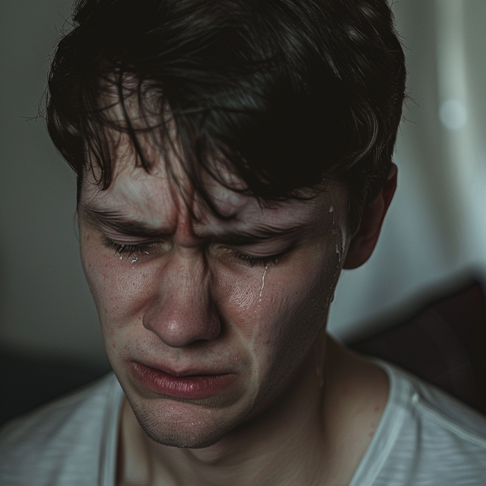 A closeup shot of a man crying | Source: Midjourney