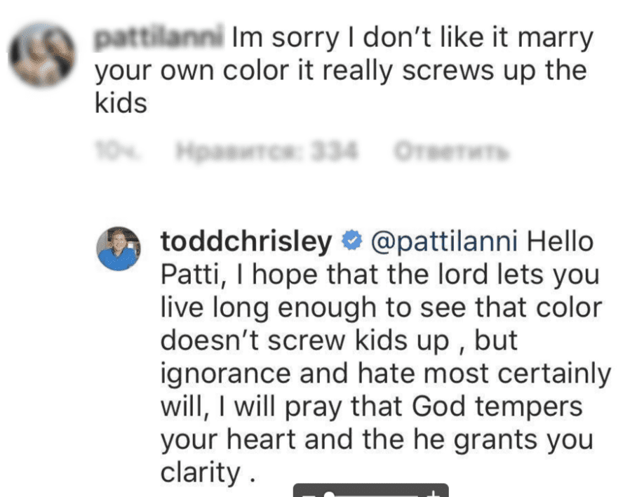 Todd Chrisley's response to fan. | Photo: instagram.com/toddchrisley