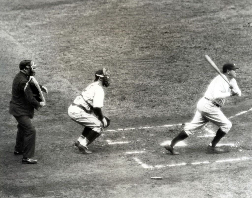 Babe Ruth #3 of the New York Yankees swings at a picth during the 1932 World Series at Yankee Stadium in Bronx, New York | Photo: Getty Images