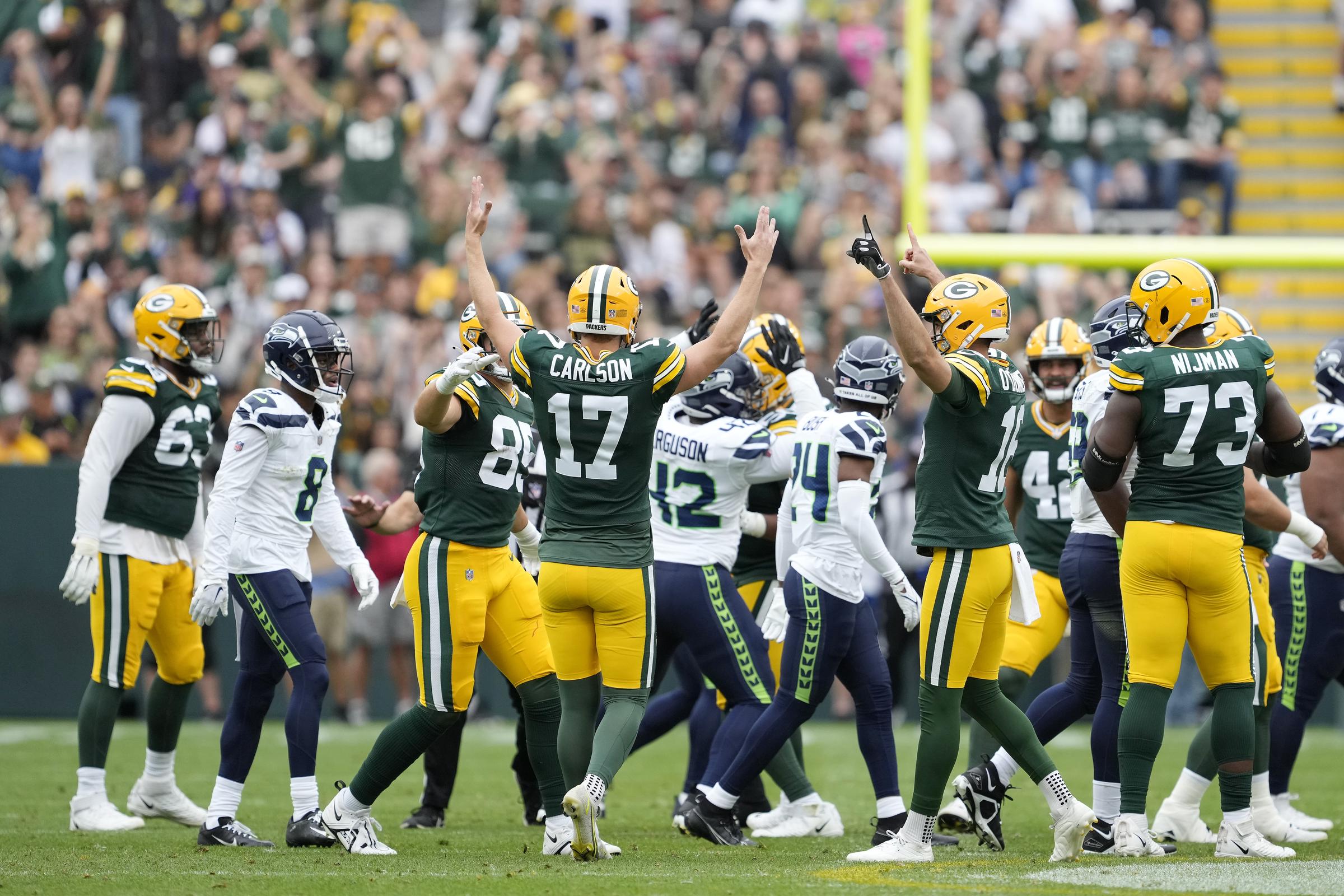 Green Bay Packers and Seattle Seahawks play at Lambeau Field in Green Bay, Wisconsin, on August 26, 2023 | Source: Getty Images