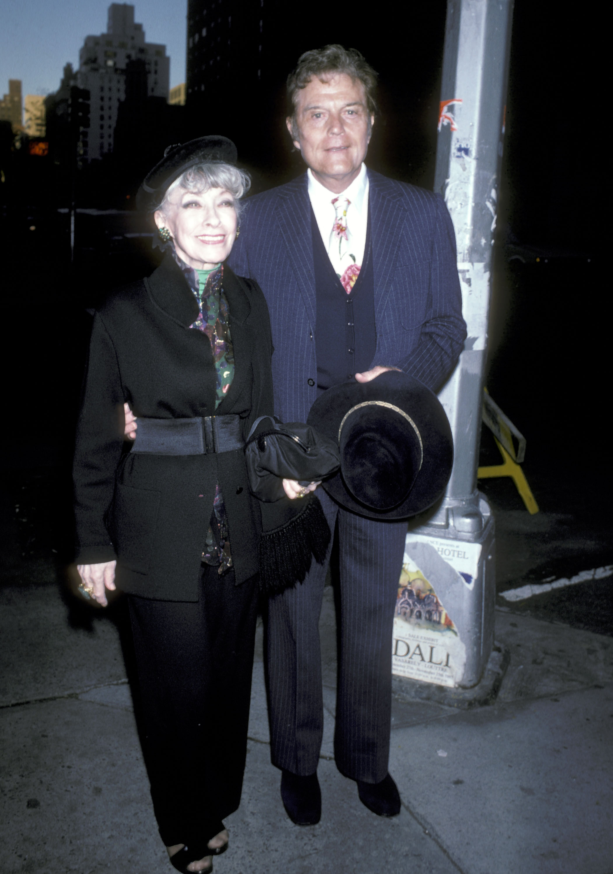 Actor Jack Lord and wife Marie Denarde on October 27, 1985 leave The Regency Hotel in New York City. | Source: Getty Images