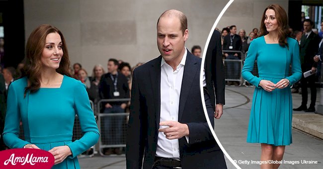 Kate Middleton looks regal in a turquoise midi-dress baring her toned legs in public