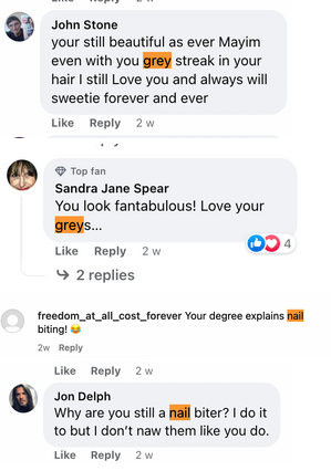 Comments by users, 2023 | Source: facebook.com/MissMayim
