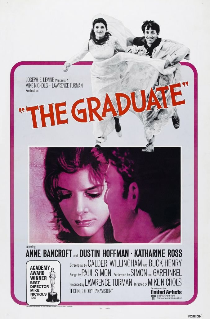 "The Graduate" poster, from left: Katharine Ross and Dustin Hoffman in 1967 | Photo: Getty Images