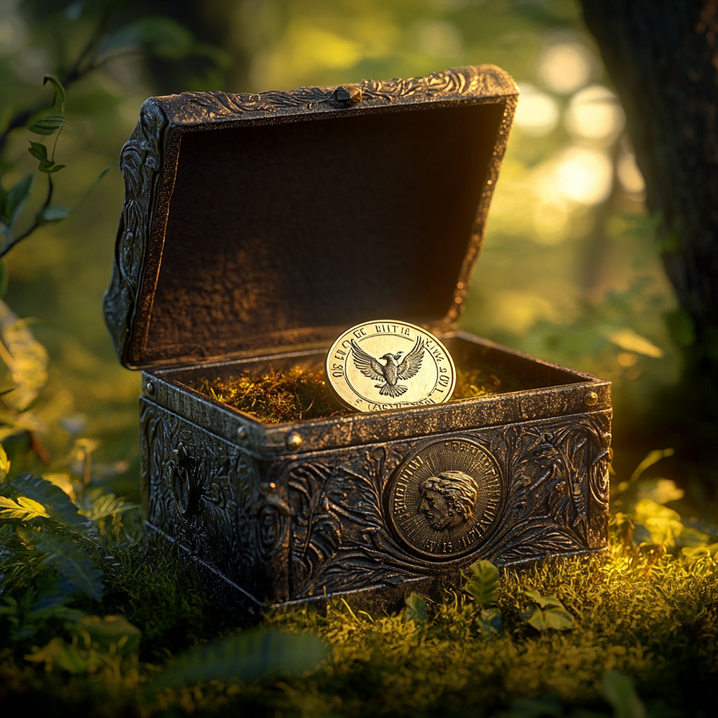 A coin in an iron chest | Source: Midjourney