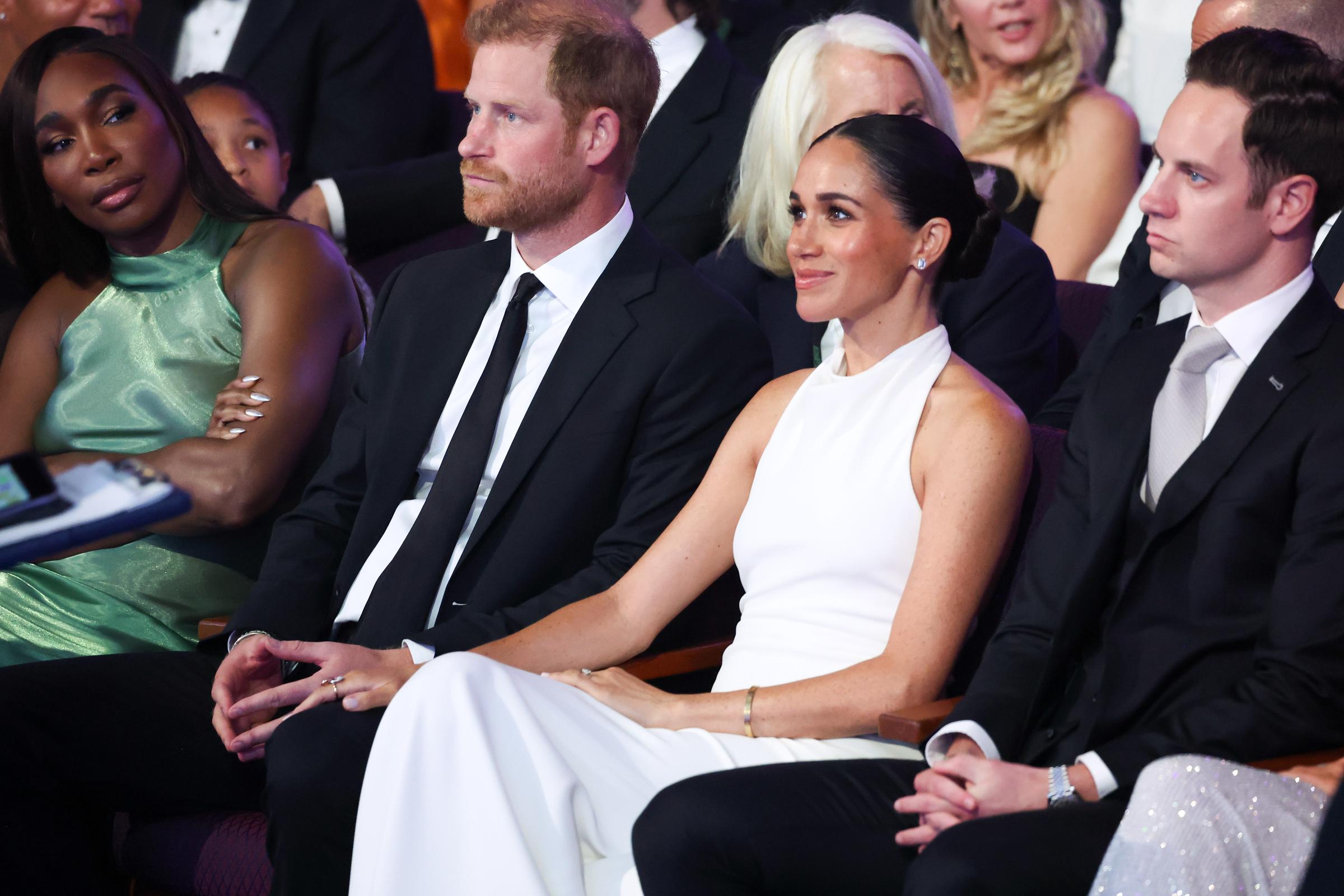 Venus Williams, Prince Harry and Meghan Markle attend the 2024 ESPY Awards at Dolby Theatre in Hollywood on July 11, 2024. | Source: Getty Images