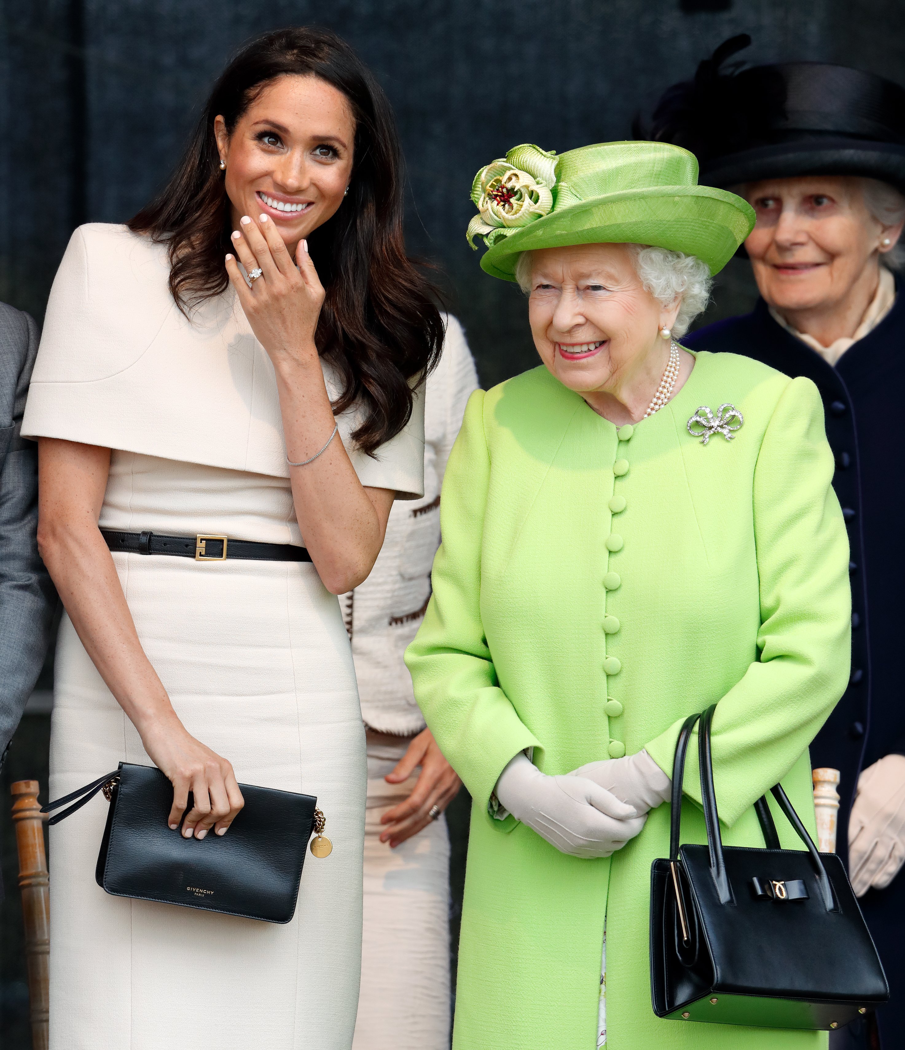 Meghan Markle and Queen Elizabeth II at a ceremony to open the new Mersey Gateway Bridge on June 14, 2018 in Widnes, England. | Source: Getty Images