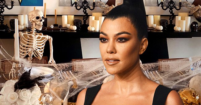 Kourtney Kardashian and her elaborate Halloween decorations at home. | Photo: Getty Images/instagram.com/kourtneykardash