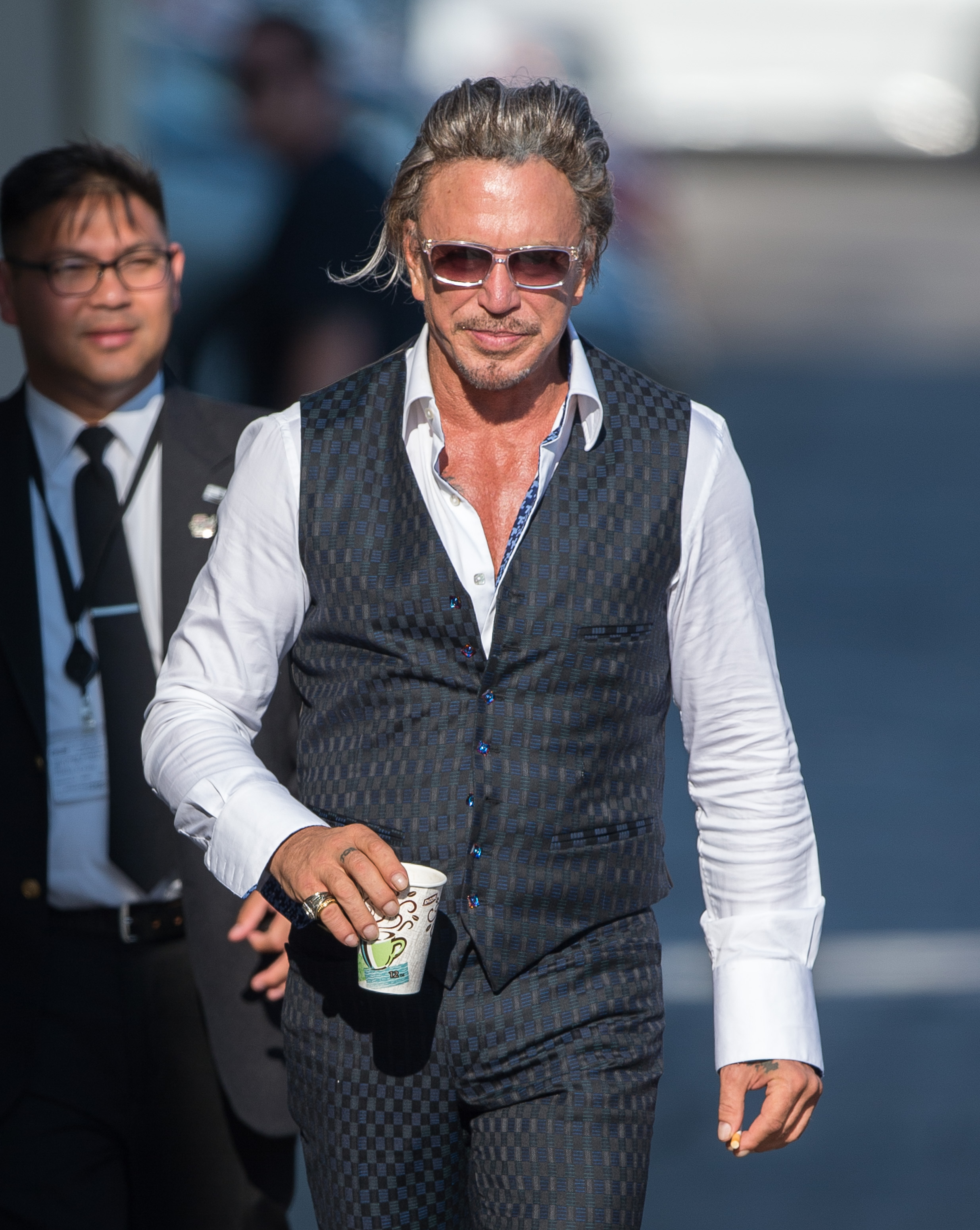 Mickey Rourke at "Jimmy Kimmel Live" on August 7, 2014 in Los Angeles, California. | Source: Getty Images