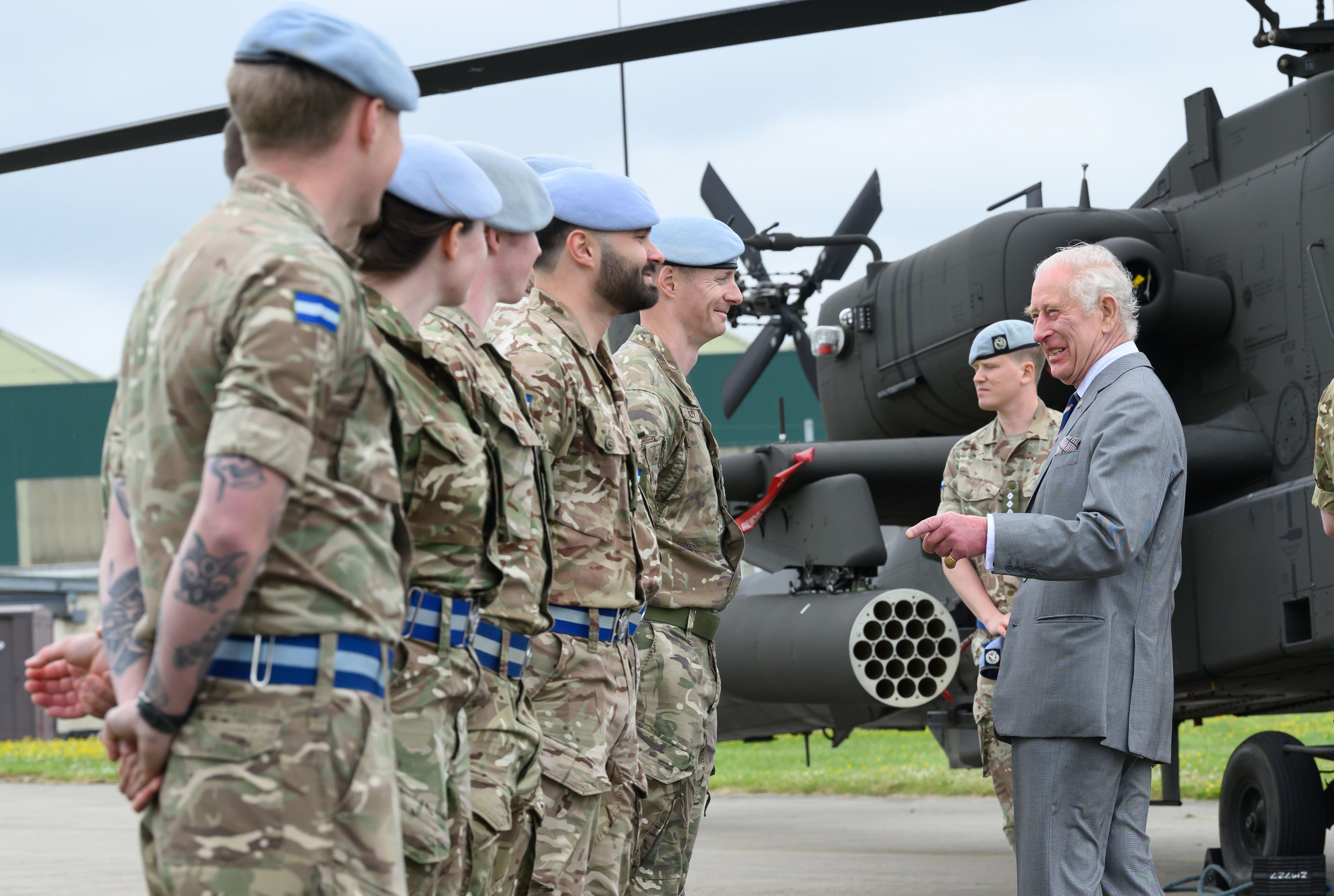 King Charles III at the Army Aviation Centre in Middle Wallop, Stockbridge, United Kingdom on May 13, 2024. | Source: Getty Images