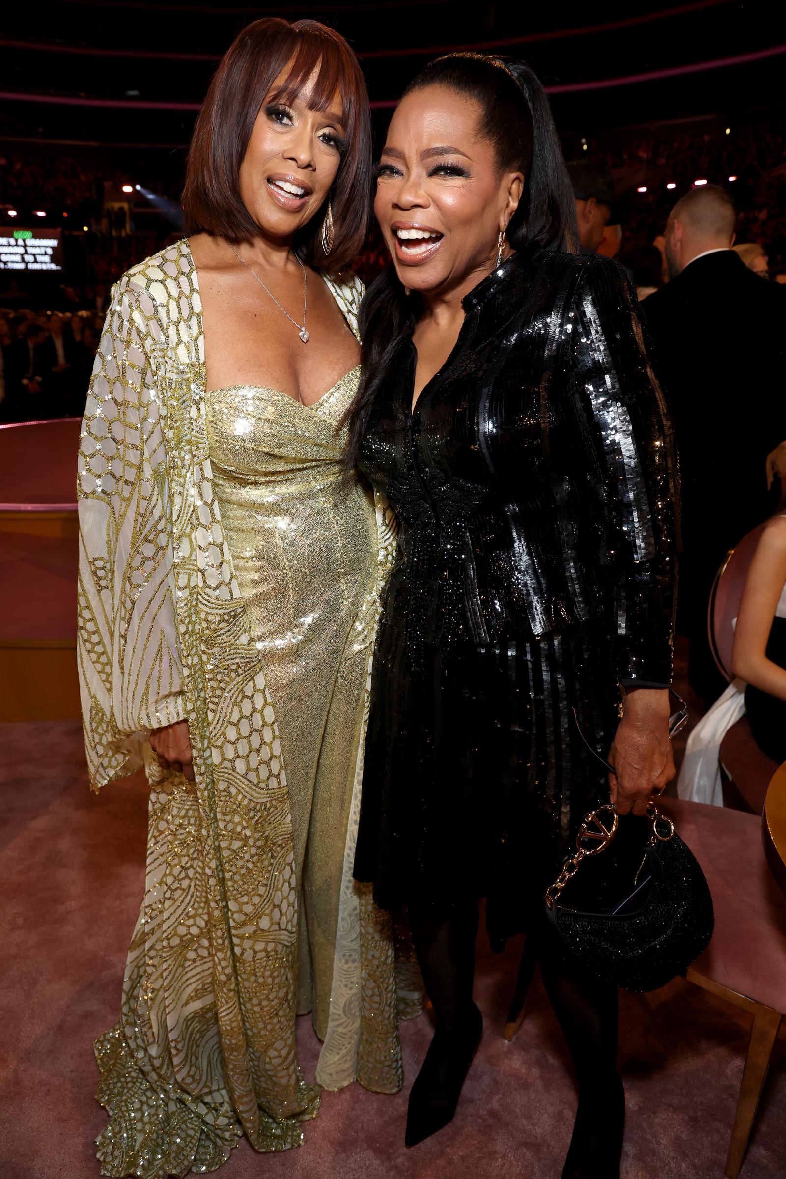 Gayle King and Oprah Winfrey at the 66th Grammy Awards in Los Angeles, California on February 4, 2024 | Source: Getty Images