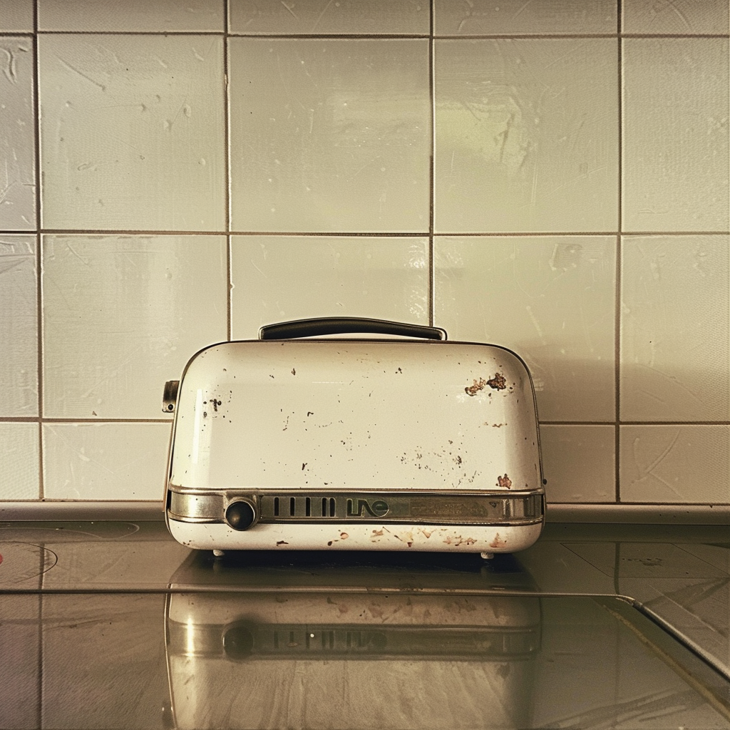 An old toaster in a kitchen | Source: Midjourney