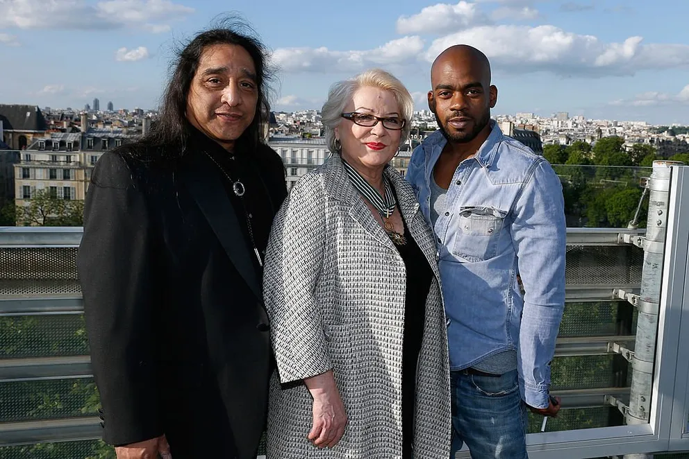 Josiane Balasko, son mari George Aguilar et son fils Rudy en 2013 à Paris. l Source : Getty Images