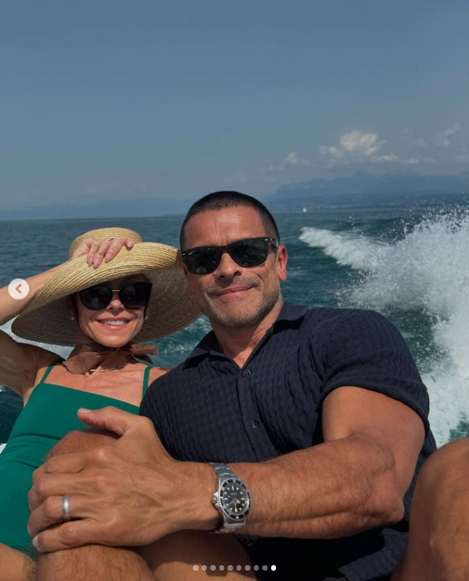 Mark Consuelos sports a buzz-cut hairstyle during a trip to Switzerland with Kelly Ripa in June 2024. | Source: Instagram/instasuelos/