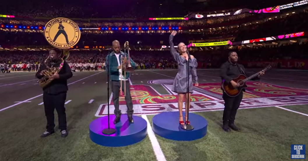 Lauren Daigle's Super Bowl LIX performance with Trombone Shorty & Orleans Avenue, posted on February 9, 2025 | Source: YouTube/NFLonFOX