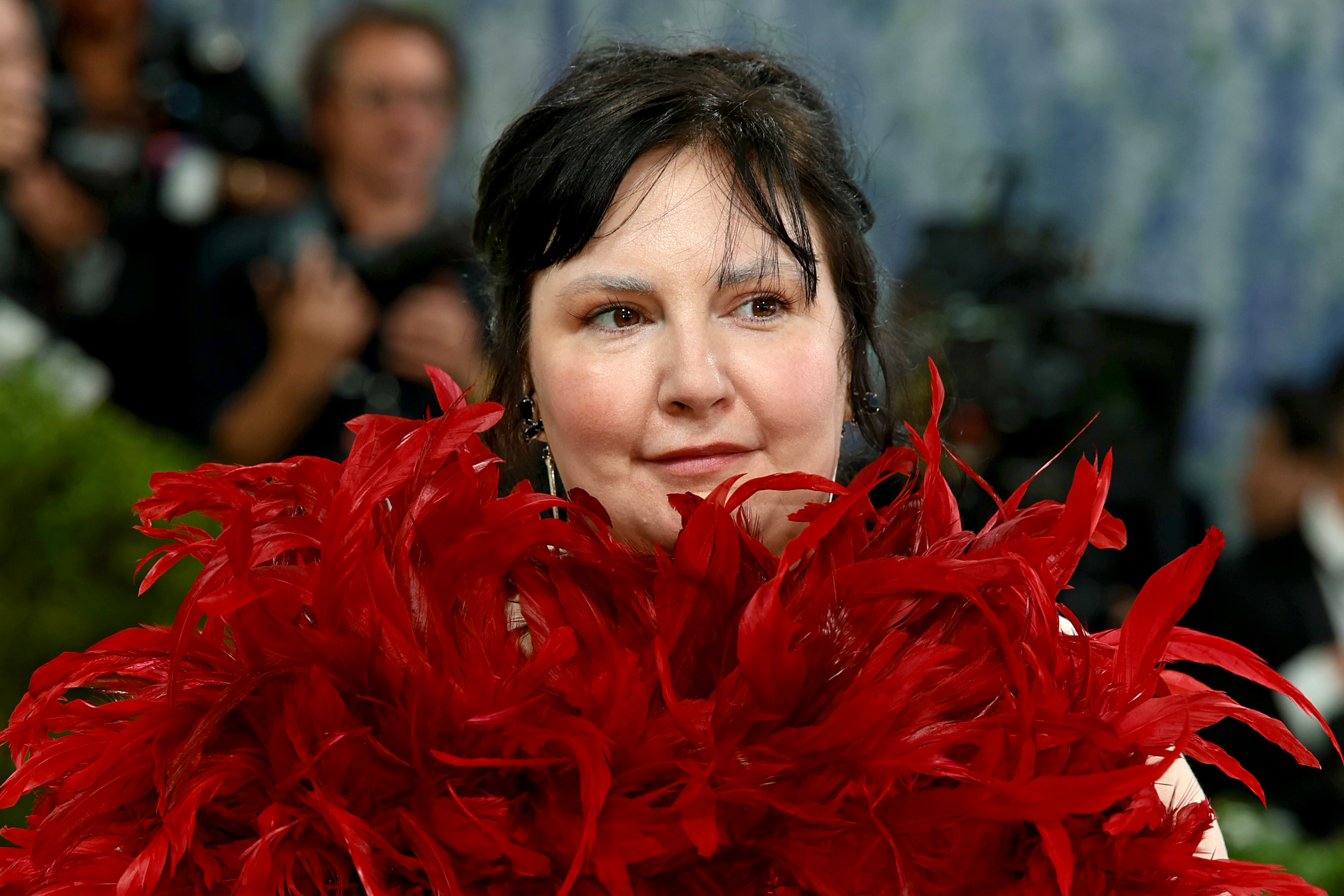 Lena Dunham attends the 2026 Met Gala in New York City. According to the Daily Mail, she gave a speech at Taylor Swift and Travis Kelce's wedding that drew both laughs and gasps from guests. The outlet also reported that Swift later called her friend "a genius." | Source: Getty Images