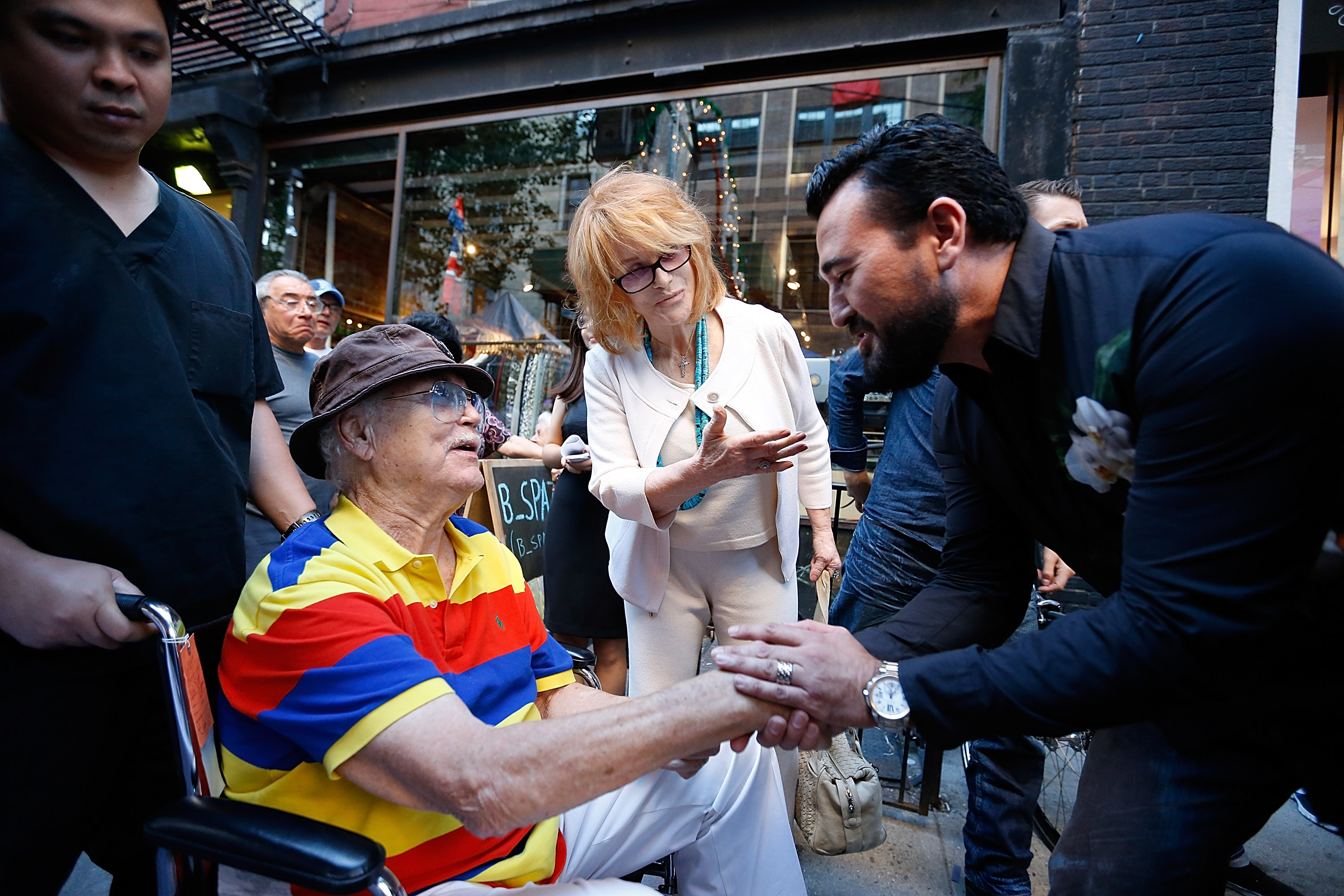 Roger Smith, Ann-Margret, and Kiehl's President Chris Salgardo in New York City on September 18, 2014. | Source: Getty Images