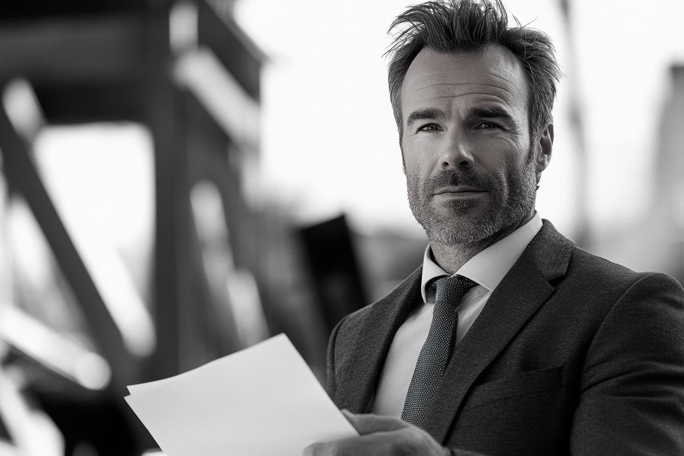 A man holding documents | Source: Midjourney