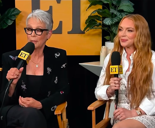 Jamie Lee Curtis and Lindsay Lohan talking about "Freakier Friday," posted on August 10, 2024 | Source: Facebook/Entertainment Tonight