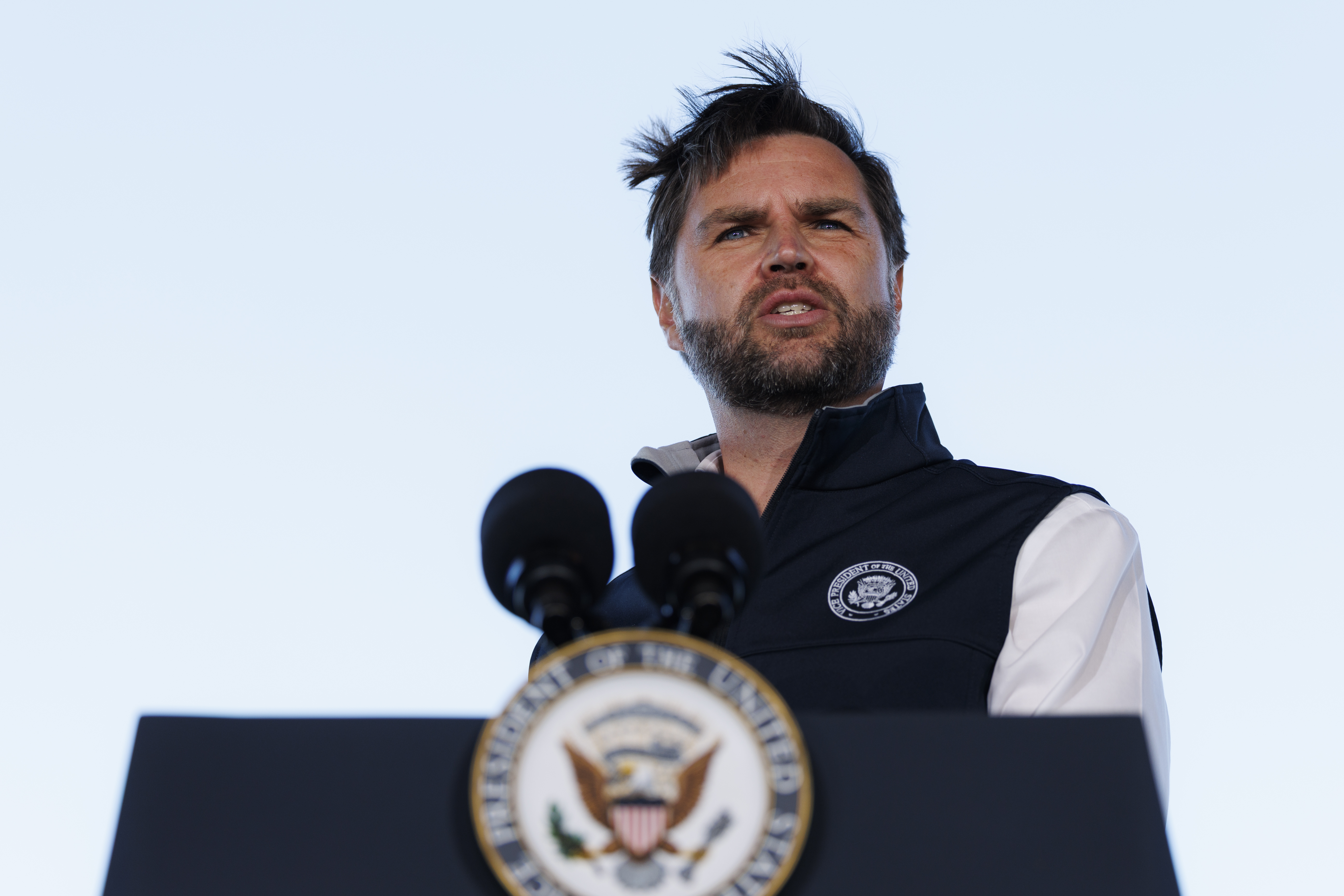 Vice President J.D. Vance delivers remarks to members of the US military on November 26, 2025, in Fort Campbell, Kentucky | Source: Getty Images