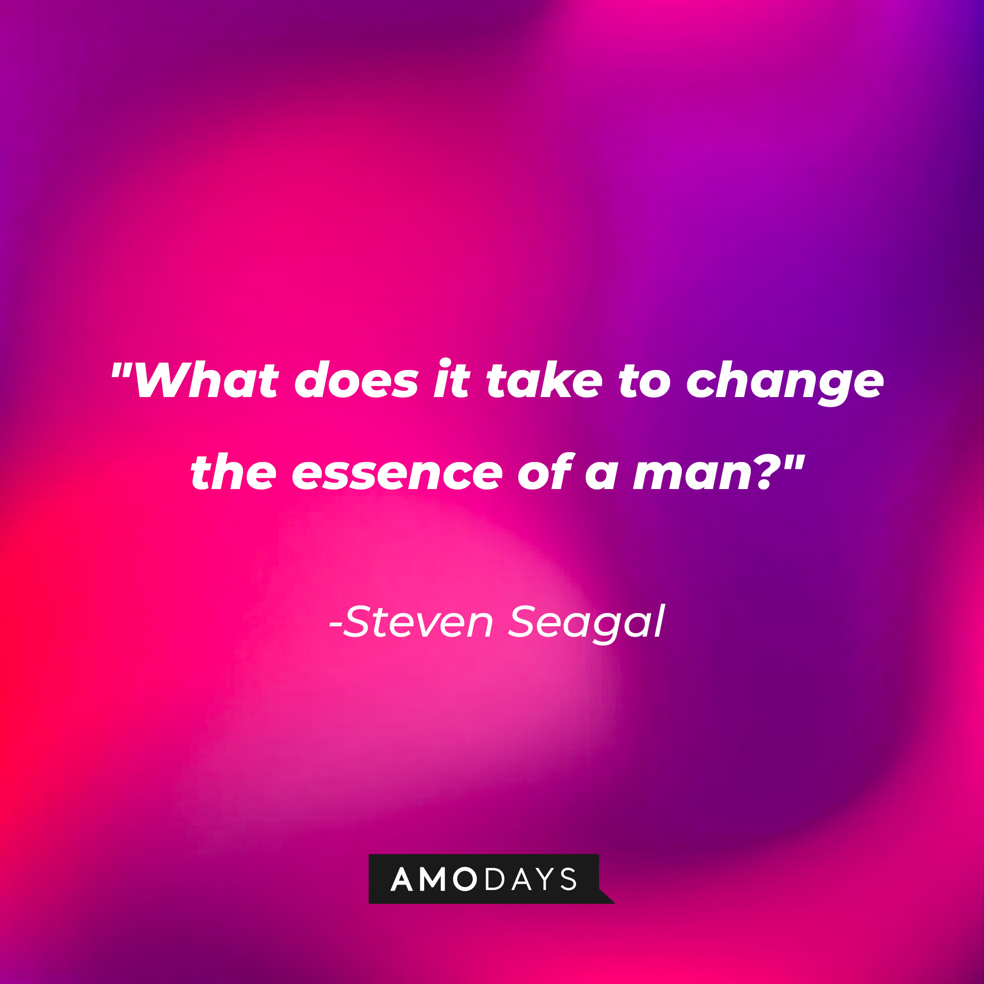 Steven Seagal’s quote: "What does it take to change the essence of a man?" | Image: AmoDays