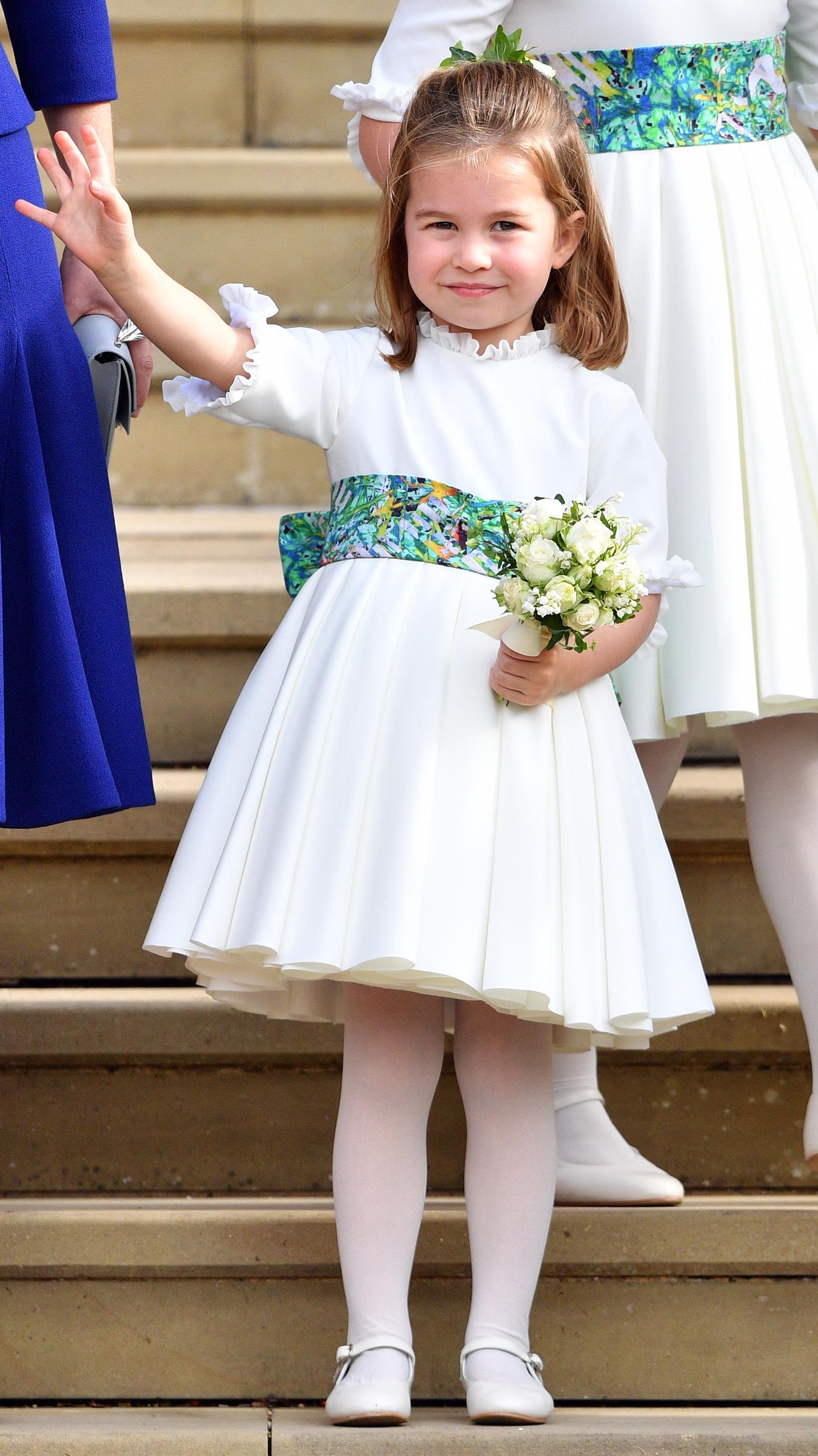 Princess Charlotte of Cambridge attends the wedding of Princess Eugenie of York on October 12, 2018 | Source: Getty Images